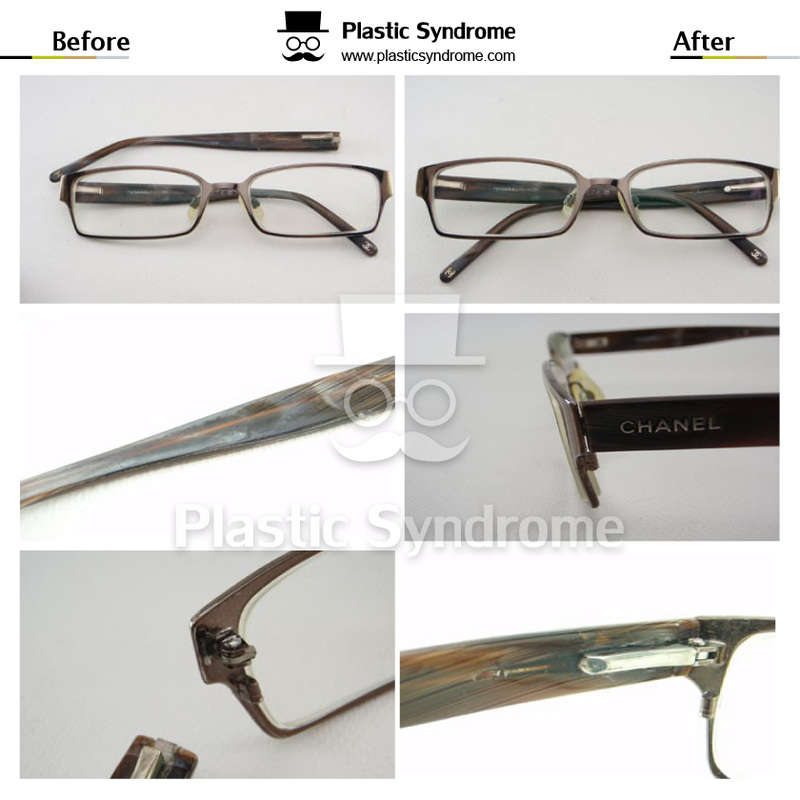Chanel Broken Prescription Metal Eyeglasses Spring hinge Repair Fix Brisbane